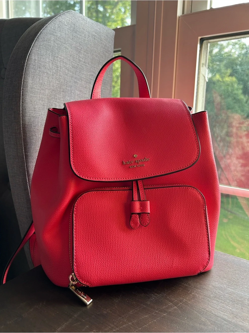 NEW Kate Spade Coral Pebbled Leather Small Backpack